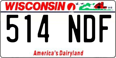 WI license plate 514NDF