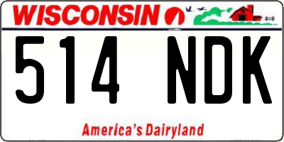 WI license plate 514NDK