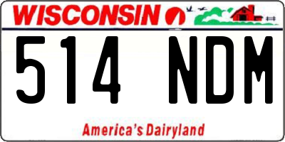 WI license plate 514NDM
