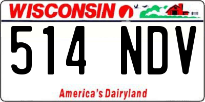 WI license plate 514NDV