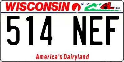 WI license plate 514NEF