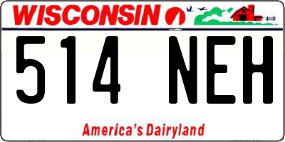 WI license plate 514NEH