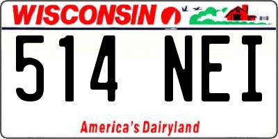 WI license plate 514NEI