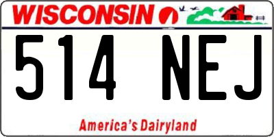 WI license plate 514NEJ
