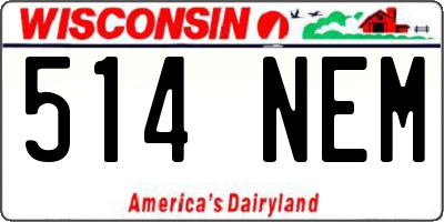 WI license plate 514NEM