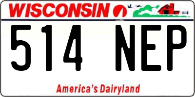 WI license plate 514NEP