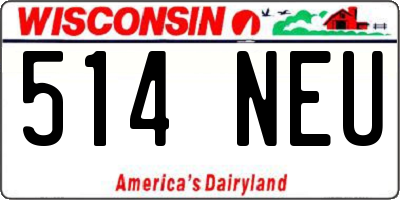 WI license plate 514NEU