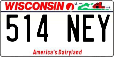 WI license plate 514NEY