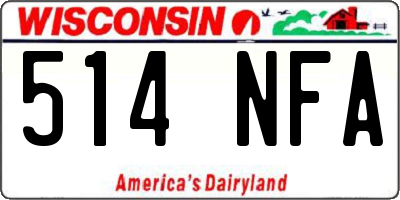 WI license plate 514NFA
