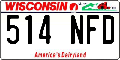 WI license plate 514NFD