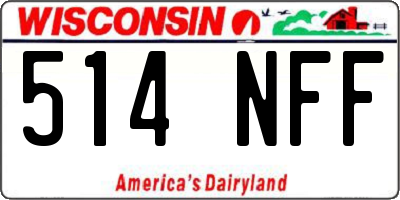 WI license plate 514NFF