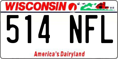 WI license plate 514NFL