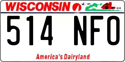 WI license plate 514NFO