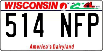 WI license plate 514NFP