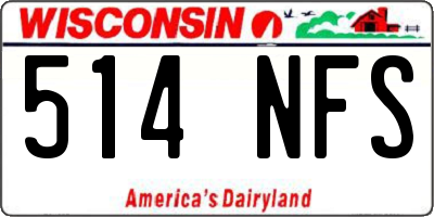 WI license plate 514NFS