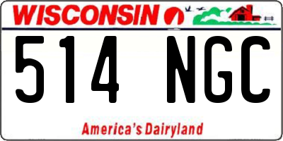 WI license plate 514NGC