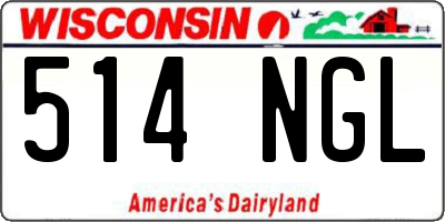 WI license plate 514NGL