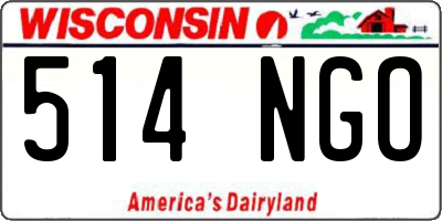 WI license plate 514NGO