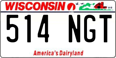 WI license plate 514NGT