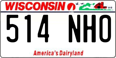 WI license plate 514NHO