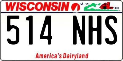 WI license plate 514NHS