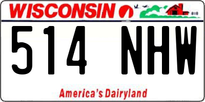 WI license plate 514NHW
