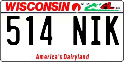 WI license plate 514NIK