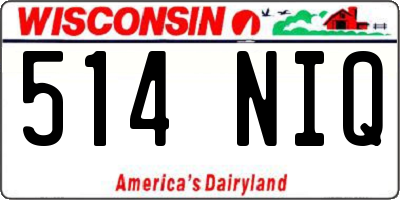 WI license plate 514NIQ