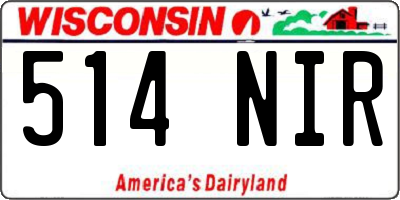 WI license plate 514NIR