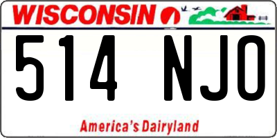 WI license plate 514NJO