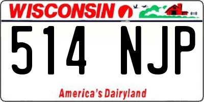 WI license plate 514NJP
