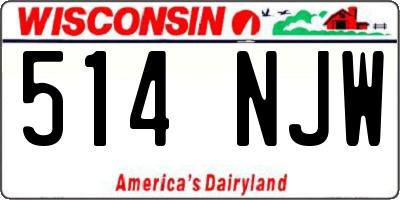 WI license plate 514NJW