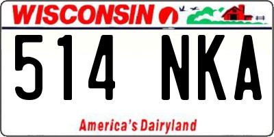 WI license plate 514NKA
