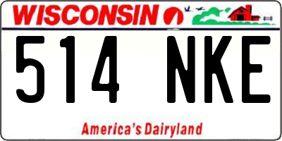 WI license plate 514NKE