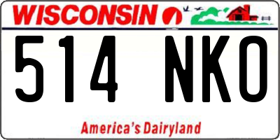 WI license plate 514NKO
