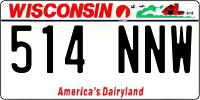 WI license plate 514NNW