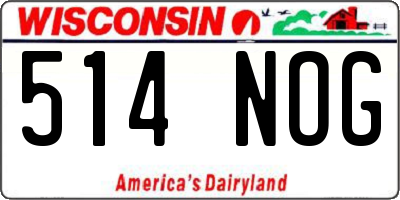 WI license plate 514NOG