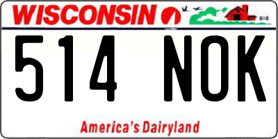 WI license plate 514NOK
