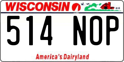 WI license plate 514NOP