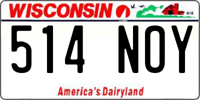 WI license plate 514NOY