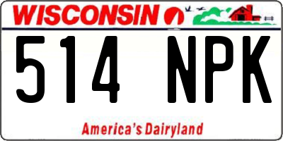 WI license plate 514NPK