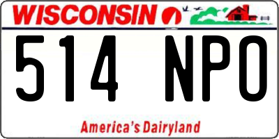 WI license plate 514NPO