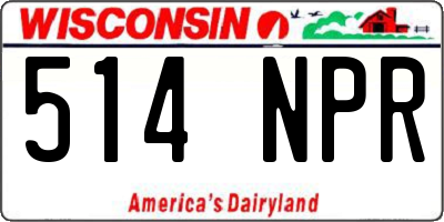 WI license plate 514NPR