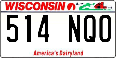 WI license plate 514NQO