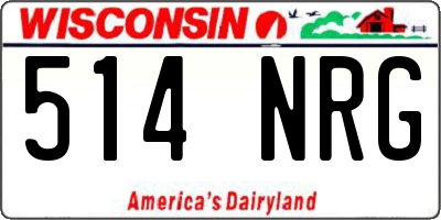 WI license plate 514NRG