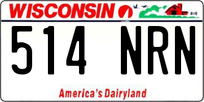 WI license plate 514NRN