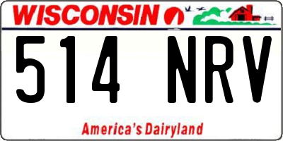 WI license plate 514NRV