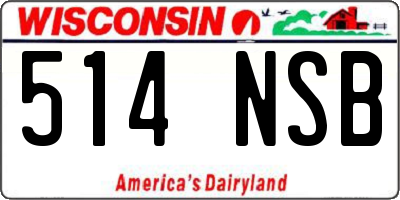 WI license plate 514NSB