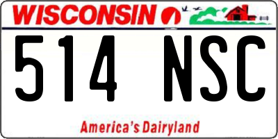 WI license plate 514NSC