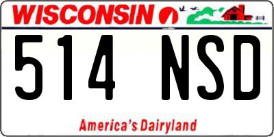 WI license plate 514NSD